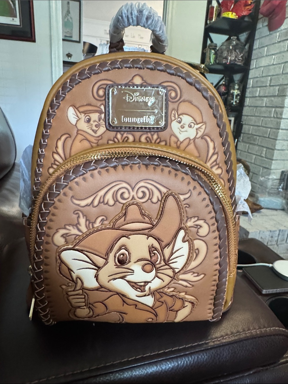 Loungefly Brown Disney Rescue Down Under Mini Backpack